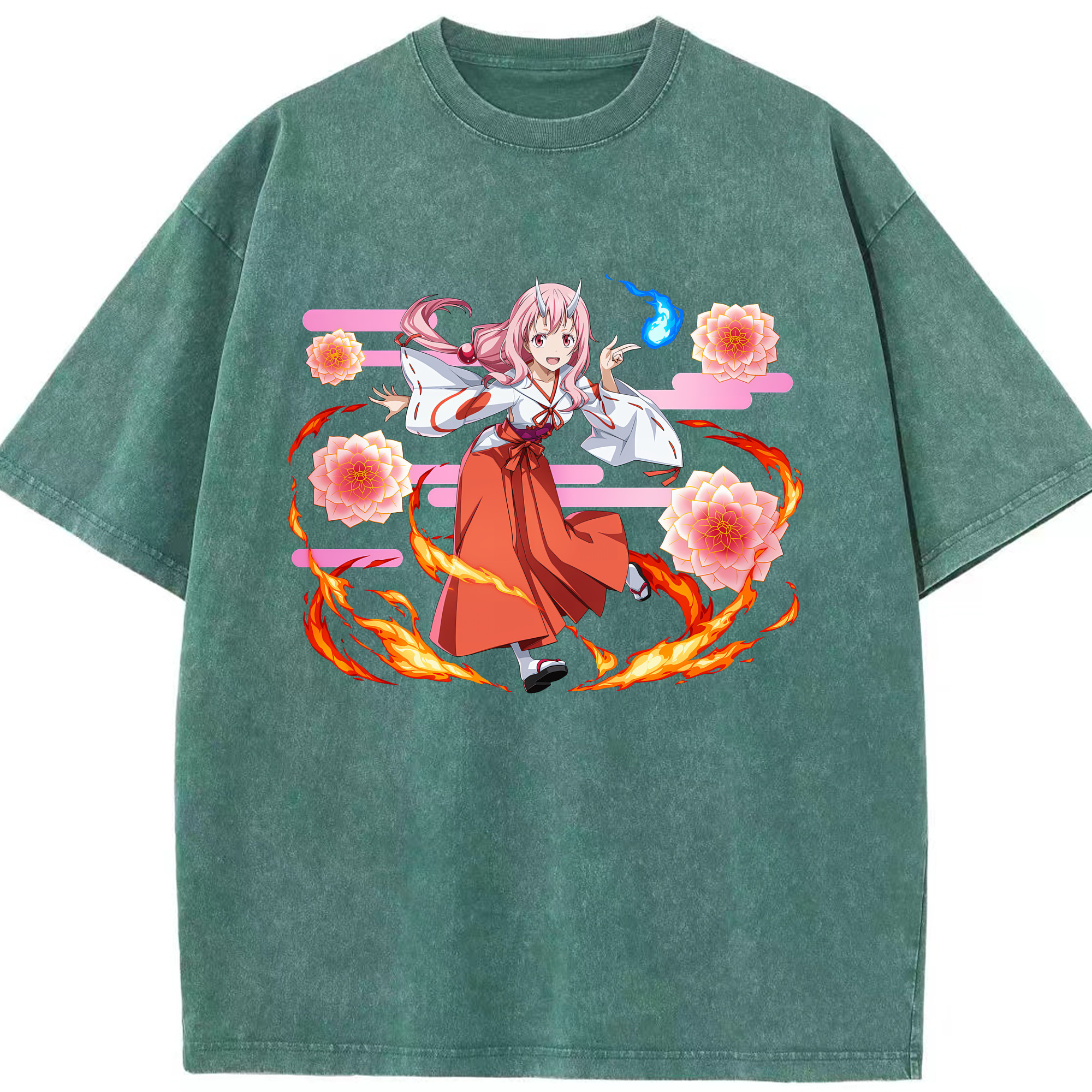 （画像用） 転スラ Regarding Reincarnated to Slime 綿100% ヴィンテージ風 半袖Tシャツ（フロントプリント）